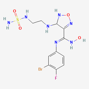 N'-(3-bromo-4-fluorophenyl)-N-hydroxy-3-[2-(sulfamoylamino)ethylamino]-2,3-dihydro-1,2,5-oxadiazole-4-carboximidamide