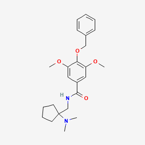 molecular formula C24H32N2O4 B1235689 4-Benzyloxy-3,5-Dimethoxy-N-[(1-Dimethylaminocyclopentyl)Methyl]Benzamide CAS No. 363628-88-0