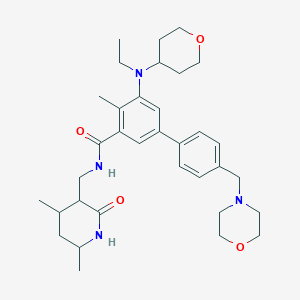 N-[(4,6-dimethyl-2-oxopiperidin-3-yl)methyl]-3-[ethyl(oxan-4-yl)amino]-2-methyl-5-[4-(morpholin-4-ylmethyl)phenyl]benzamide