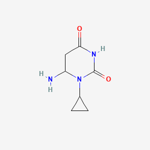 molecular formula C7H11N3O2 B12356914 6-Amino-1-cyclopropyl-1,3-diazinane-2,4-dione 