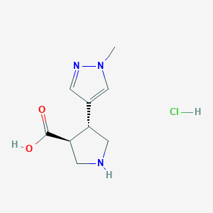 rac-(3R,4S)-4-(1-methyl-1H-pyrazol-4-yl)pyrrolidine-3-carboxylic acid hydrochloride, trans