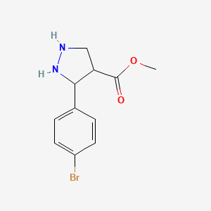 molecular formula C11H13BrN2O2 B12356962 Methyl 3-(4-bromophenyl)pyrazolidine-4-carboxylate 