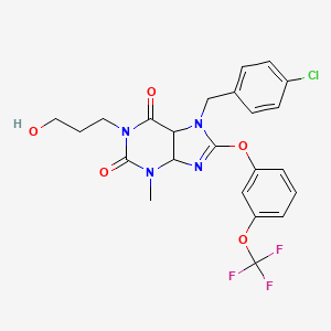 7-[(4-Chlorophenyl)methyl]-1-(3-hydroxypropyl)-3-methyl-8-[3-(trifluoromethoxy)phenoxy]-4,5-dihydropurine-2,6-dione