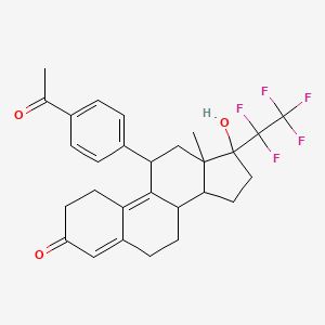 19-Norpregna-4,9-dien-3-one, 11-(4-acetylphenyl)-20,20,21,21,21-pentafluoro-17-hydroxy-, (11beta,17alpha)-