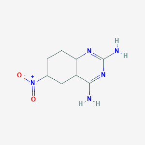 molecular formula C8H13N5O2 B12357095 6-Nitro-4a,5,6,7,8,8a-hexahydroquinazoline-2,4-diamine 