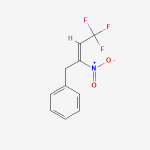 molecular formula C10H8F3NO2 B12357108 (4,4,4-Trifluoro-2-nitrobut-2-en-1-yl)benzene 