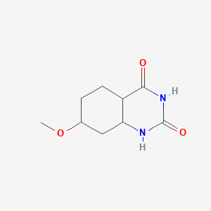 molecular formula C9H14N2O3 B12357170 7-methoxy-4a,5,6,7,8,8a-hexahydro-1H-quinazoline-2,4-dione 