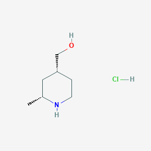 molecular formula C7H16ClNO B12357183 rel-((2R,4R)-2-methylpiperidin-4-yl)methanol hydrochloride 