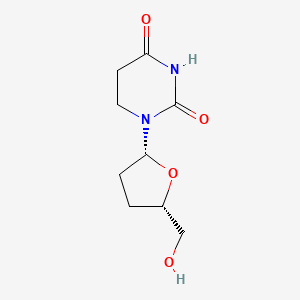 molecular formula C9H14N2O4 B12357258 1-[(2R,5S)-5-(hydroxymethyl)oxolan-2-yl]-1,3-diazinane-2,4-dione 