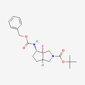 molecular formula C20H27FN2O4 B12357263 tert-butyl (3aS,4S,6aR)-3a-fluoro-4-(phenylmethoxycarbonylamino)-1,3,4,5,6,6a-hexahydrocyclopenta[c]pyrrole-2-carboxylate 