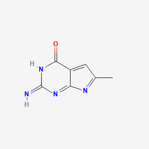 molecular formula C7H6N4O B12357265 2-Imino-6-methylpyrrolo[2,3-d]pyrimidin-4-one 