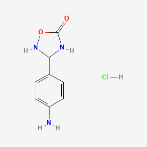 molecular formula C8H10ClN3O2 B12357271 3-(4-Aminophenyl)-1,2,4-oxadiazolidin-5-one;hydrochloride 