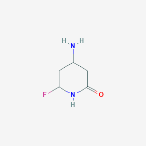 molecular formula C5H9FN2O B12357285 4-Amino-6-fluoropiperidin-2-one 