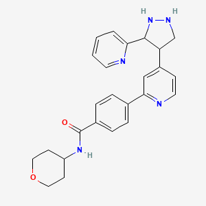 molecular formula C25H27N5O2 B12357288 N-(oxan-4-yl)-4-[4-(3-pyridin-2-ylpyrazolidin-4-yl)pyridin-2-yl]benzamide 