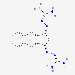 molecular formula C15H16N8 B1235731 1-[(Z)-[(1E)-1-(carbamimidoylhydrazono)cyclopenta[b]naphthalen-3-ylidene]amino]guanidine 