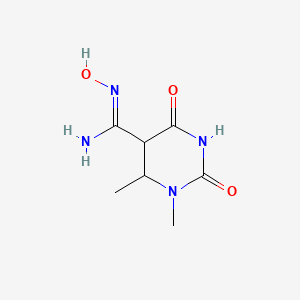 molecular formula C7H12N4O3 B12357312 N'-hydroxy-1,6-dimethyl-2,4-dioxo-1,3-diazinane-5-carboximidamide 