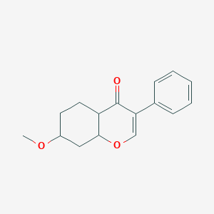 molecular formula C16H18O3 B12357323 7-Methoxy-3-phenyl-4a,5,6,7,8,8a-hexahydrochromen-4-one 