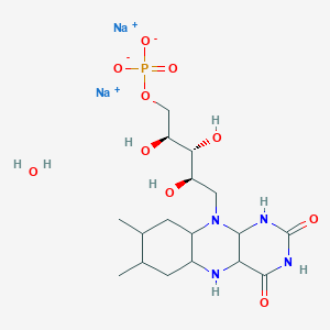 disodium;[(2S,3R,4R)-5-(7,8-dimethyl-2,4-dioxo-1,4a,5,5a,6,7,8,9,9a,10a-decahydrobenzo[g]pteridin-10-yl)-2,3,4-trihydroxypentyl] phosphate;hydrate