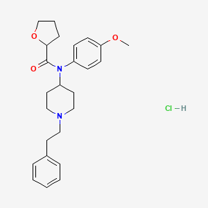 molecular formula C25H33ClN2O3 B12357346 N-(4-methoxyphenyl)-N-(1-phenethylpiperidin-4-yl)tetrahydrofuran-2-carboxamide,monohydrochloride CAS No. 2749299-32-7