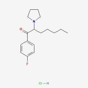 molecular formula C17H25ClFNO B12357352 1-(4-Fluorophenyl)-2-(pyrrolidin-1-yl)heptan-1-one,monohydrochloride 