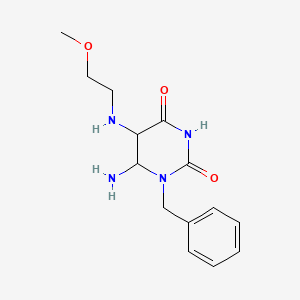 molecular formula C14H20N4O3 B12357377 6-Amino-1-benzyl-5-(2-methoxyethylamino)-1,3-diazinane-2,4-dione 