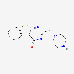 molecular formula C15H20N4OS B12357438 2-(piperazin-1-ylmethyl)-5,6,7,8-tetrahydro-4aH-[1]benzothiolo[2,3-d]pyrimidin-4-one 