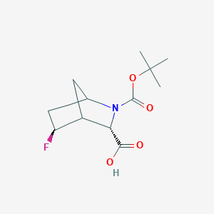 molecular formula C12H18FNO4 B12357446 (3S,5S)-5-fluoro-2-[(2-methylpropan-2-yl)oxycarbonyl]-2-azabicyclo[2.2.1]heptane-3-carboxylic acid 