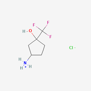 molecular formula C6H11ClF3NO B12357508 [3-Hydroxy-3-(trifluoromethyl)cyclopentyl]azanium;chloride 