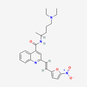 molecular formula C25H30N4O4 B1235751 N-[5-(二乙氨基)戊-2-基]-2-[(E)-2-(5-硝基呋喃-2-基)乙烯基]喹啉-4-甲酰胺 CAS No. 70762-66-2