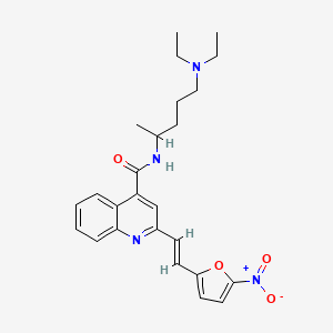 molecular formula C25H30N4O4 B1235751 N-[5-(diethylamino)pentan-2-yl]-2-[(E)-2-(5-nitrofuran-2-yl)ethenyl]quinoline-4-carboxamide CAS No. 70762-66-2