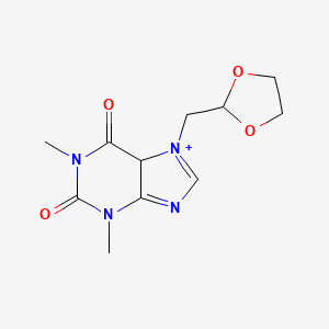 molecular formula C11H15N4O4+ B12357520 7-(1,3-dioxolan-2-ylmethyl)-1,3-dimethyl-5H-purin-7-ium-2,6-dione 