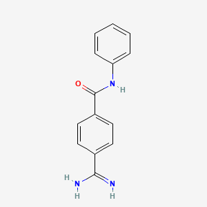 molecular formula C14H13N3O B1235753 4-Amidinobenzoic acid anilide CAS No. 50466-26-7