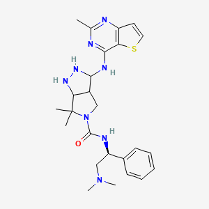 N-[(1S)-2-(dimethylamino)-1-phenylethyl]-6,6-dimethyl-3-[(2-methylthieno[3,2-d]pyrimidin-4-yl)amino]-1,2,3,3a,4,6a-hexahydropyrrolo[3,4-c]pyrazole-5-carboxamide