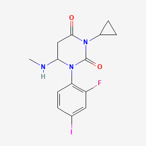 3-Cyclopropyl-1-(2-fluoro-4-iodophenyl)-6-(methylamino)-1,3-diazinane-2,4-dione