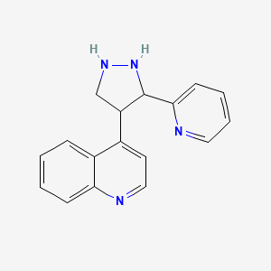 molecular formula C17H16N4 B12357595 4-(3-Pyridin-2-ylpyrazolidin-4-yl)quinoline 