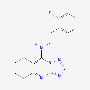 molecular formula C17H18FN5 B1235760 N-[2-(2-fluorophenyl)ethyl]-5,6,7,8-tetrahydro-[1,2,4]triazolo[5,1-b]quinazolin-9-amine 