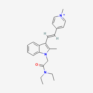 molecular formula C23H28N3O+ B1235761 N,N-二乙基-2-[2-甲基-3-[2-(1-甲基-4-吡啶-1-基)乙烯基]-1-吲哚基]乙酰胺 