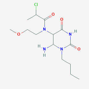 molecular formula C14H25ClN4O4 B12357644 N-(6-amino-1-butyl-2,4-dioxo-1,3-diazinan-5-yl)-2-chloro-N-(2-methoxyethyl)propanamide 