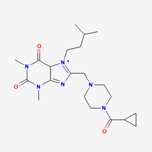 8-[[4-(cyclopropanecarbonyl)piperazin-1-yl]methyl]-1,3-dimethyl-7-(3-methylbutyl)-5H-purin-7-ium-2,6-dione