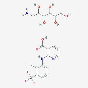 molecular formula C21H28F3N3O7 B1235766 6-(甲基氨基)己烷-1,2,3,4,5-戊醇 2-[2-甲基-3-(三氟甲基)苯胺]-3-吡啶甲酸 