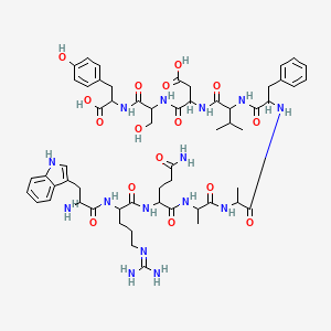 molecular formula C58H79N15O16 B12357692 L-Tryptophyl-L-arginyl-L-glutaminyl-L-alanyl-L-alanyl-L-phenylalanyl-L-valyl-L-alpha-aspartyl-L-seryl-L-tyrosineTFASalt CAS No. 955091-53-9