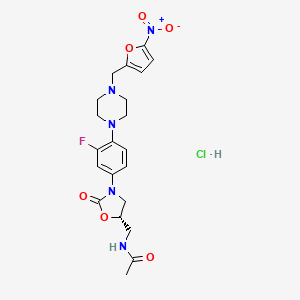 molecular formula C21H25ClFN5O6 B1235775 Ranbezolid hydrochloride 