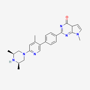 4H-Pyrrolo[2,3-d]pyrimidin-4-one, 2-[4-[6-[(3R,5S)-3,5-dimethyl-1-piperazinyl]-4-methyl-3-pyridinyl]phenyl]-3,7-dihydro-7-methyl-, rel-