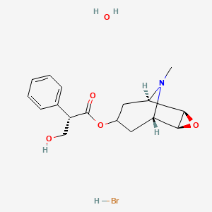 molecular formula C17H24BrNO5 B12357806 Benzeneacetic acid, Alpha-(hydroxymethyl)-, 9-methyl-3-oxa-9-azatricyclo[3.3.1.02,4]non-7-yl ester, [7(S)-(1Alpha,2y,4y,5Alpha,7y)]-[CAS] 