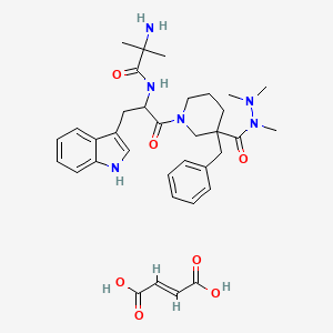 2-amino-N-[1-[3-benzyl-3-[dimethylamino(methyl)carbamoyl]piperidin-1-yl]-3-(1H-indol-3-yl)-1-oxopropan-2-yl]-2-methylpropanamide;(E)-but-2-enedioic acid