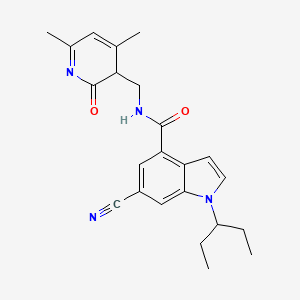 6-cyano-N-[(4,6-dimethyl-2-oxo-3H-pyridin-3-yl)methyl]-1-pentan-3-ylindole-4-carboxamide