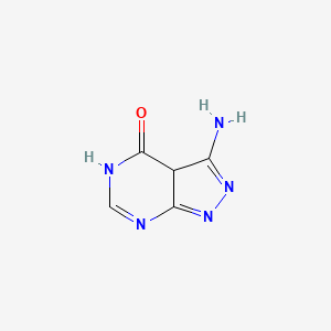 molecular formula C5H5N5O B12357906 4H-Pyrazolo[3,4-d]pyrimidin-4-one, 3-amino-1,5-dihydro- 