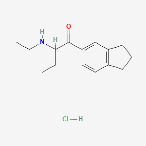 molecular formula C15H22ClNO B12357917 1-(2,3-dihydro-1H-inden-5-yl)-2-(ethylamino)butan-1-one,monohydrochloride 