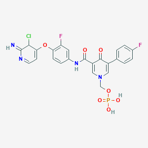 molecular formula C24H18ClF2N4O7P B12357923 [3-[[4-[(3-chloro-2-imino-3H-pyridin-4-yl)oxy]-3-fluorophenyl]carbamoyl]-5-(4-fluorophenyl)-4-oxopyridin-1-yl]methyl dihydrogen phosphate 