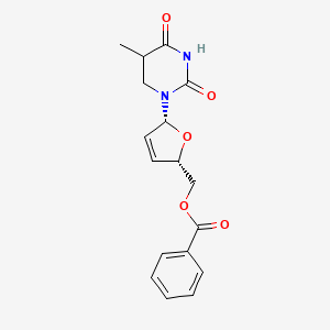 molecular formula C17H18N2O5 B12357943 [(2S,5R)-5-(5-methyl-2,4-dioxo-1,3-diazinan-1-yl)-2,5-dihydrofuran-2-yl]methyl benzoate 